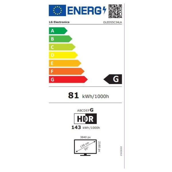TV Set|LG|55"|OLED/4K/Smart|3840x2160|Wireless LAN|Bluetooth|webOS|OLED55C34LA