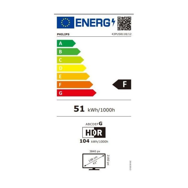 TV Set|PHILIPS|43"|4K/Smart|3840x2160|Wireless LAN|Bluetooth|Philips OS|Chrome|43PUS8118/12